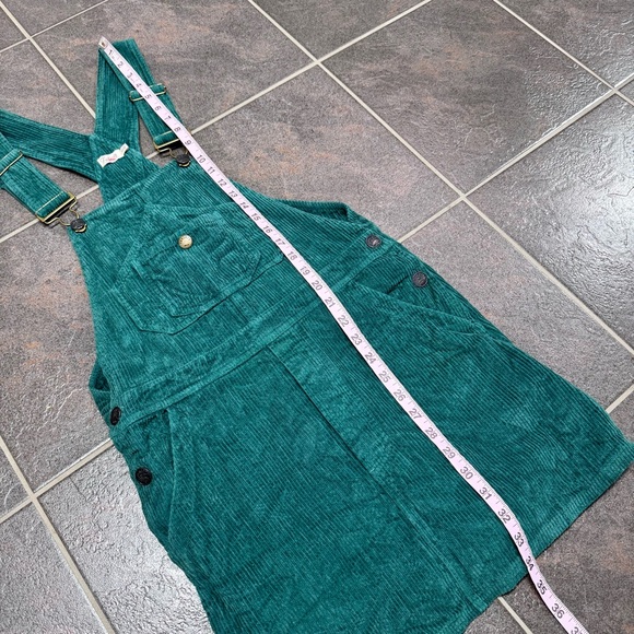 Faherty York Corduroy Ribbed Overall Dress Sleeveless Mini Spruce Green XS - Picture 12 of 14